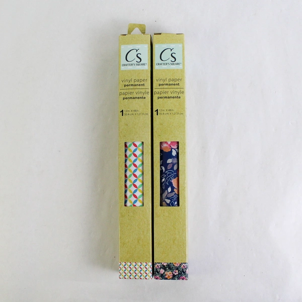 Lot of 2 Crafters Square Vinyl Paper Permanent 12x48" Pattern Floral Geometric