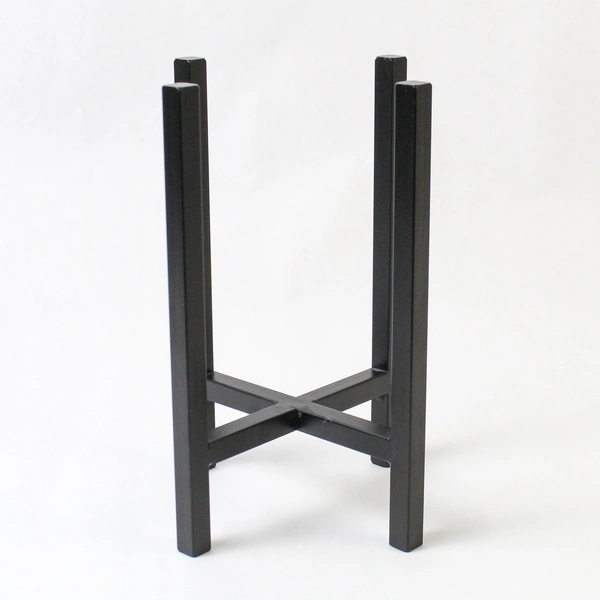 Small Black Metal Vase Holder for 5x5 Inch Pots - Elegant Home Décor