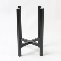 Small Black Metal Vase Holder for 5x5 Inch Pots - Elegant Home Décor