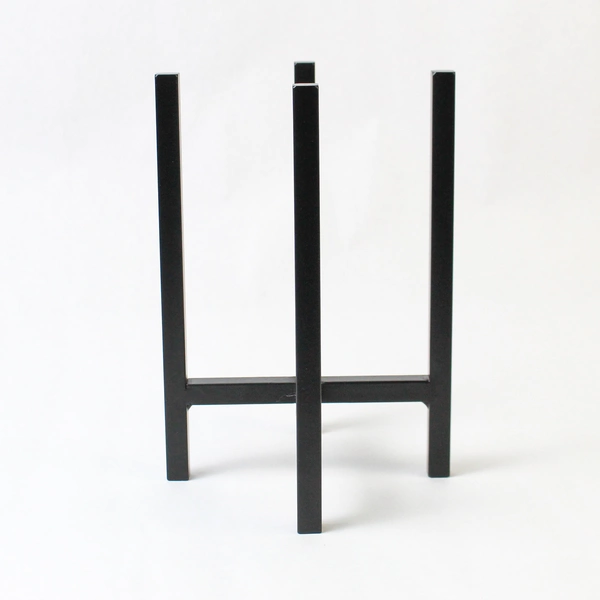 Small Black Metal Vase Holder for 5x5 Inch Pots - Elegant Home Décor
