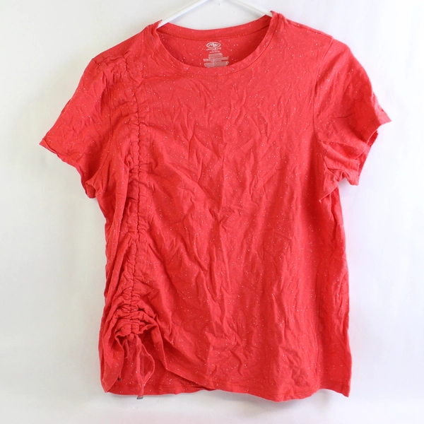 Athletic Works Women's Short Sleeve T Shirt Top Red Speckled Size XL 16-18