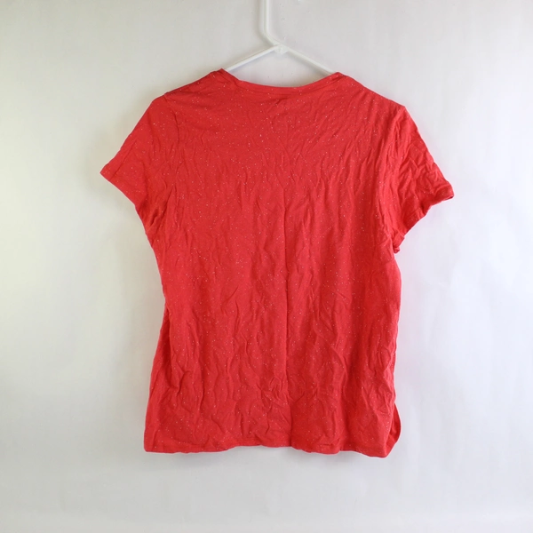 Athletic Works Women's Short Sleeve T Shirt Top Red Speckled Size XL 16-18