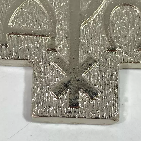 Catholic Alpha Omega Silver Tone Cross Charm Pendant - 1 1/8" Long