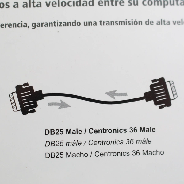 Dynex IEEE 1284 Parallel Printer Cable Sealed 6' DB25 Male / Centronics 36 Male