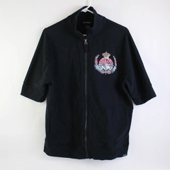 Lane Bryant Women's Size 14/16 Half Sleeve Zip Up Jacket Sweatshirt Black