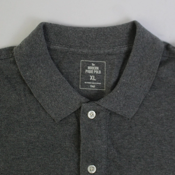 Gap The Modern Pique Polo Size XL Men's Polo Top Shirt Gray Knit