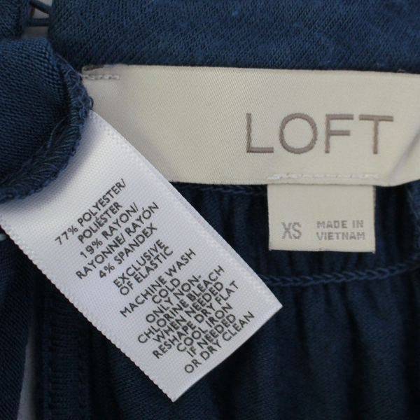 Ann Taylor LOFT Women's Blue Cold Shoulder Top Blouse Size XS