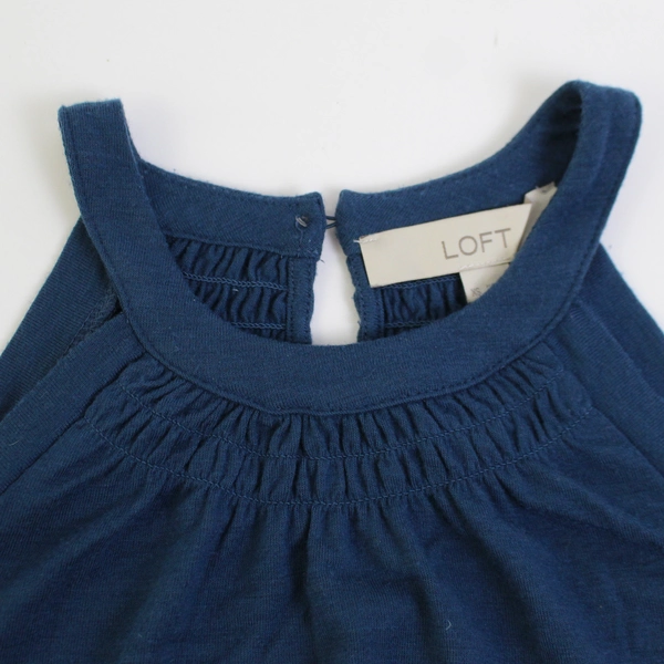 Ann Taylor LOFT Women's Blue Cold Shoulder Top Blouse Size XS