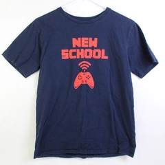 The Children's Place Boys New School T Shirt Size XXL 16 Navy Graphic Print