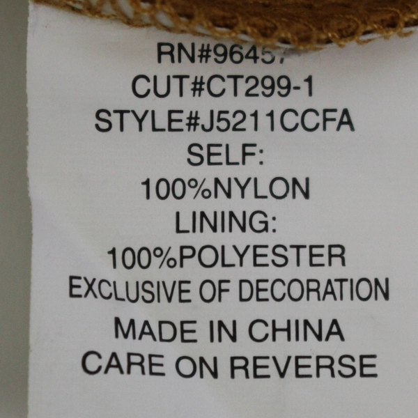 Eyeshadow Blouse Sheer Top Brown Floral Embroidery Size L