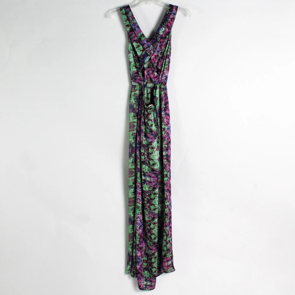 Forever 21 Multi Color Sleeveless Maxi Dress Cross Back Size XS Lightweight