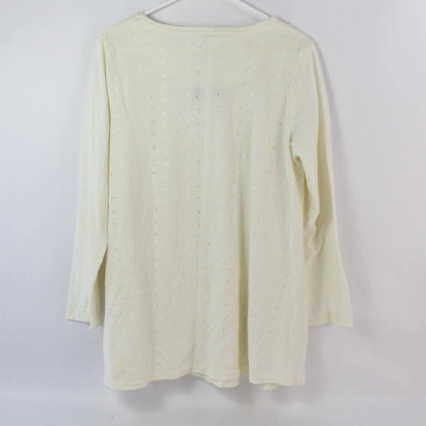 On Schedule Vintage Women's White Long Sleeve Top Size M, Good Condition