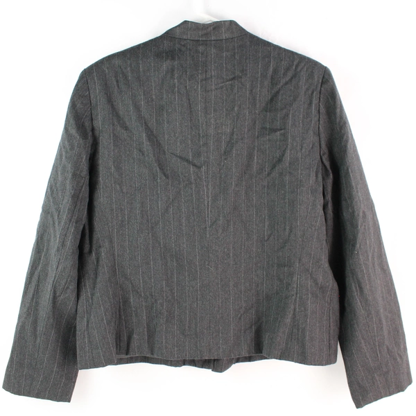Harve Benard Women's Gray Wool Pinstripe Zip-Up Suit Jacket Size 18