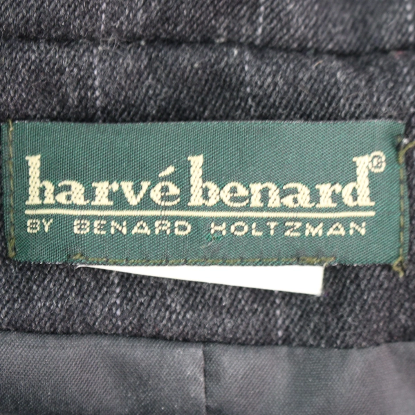Harve Benard Women's Gray Wool Pinstripe Zip-Up Suit Jacket Size 18