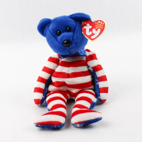 2002 Ty Beanie Babies Liberty the Bear with Tags Blue Head Version