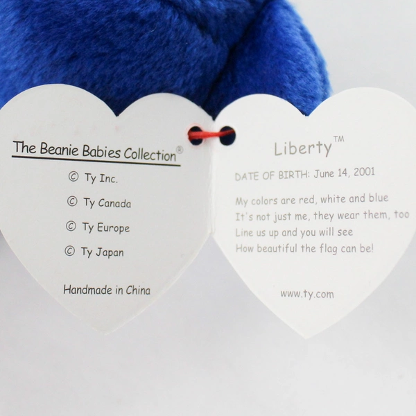 2002 Ty Beanie Babies Liberty the Bear with Tags Blue Head Version