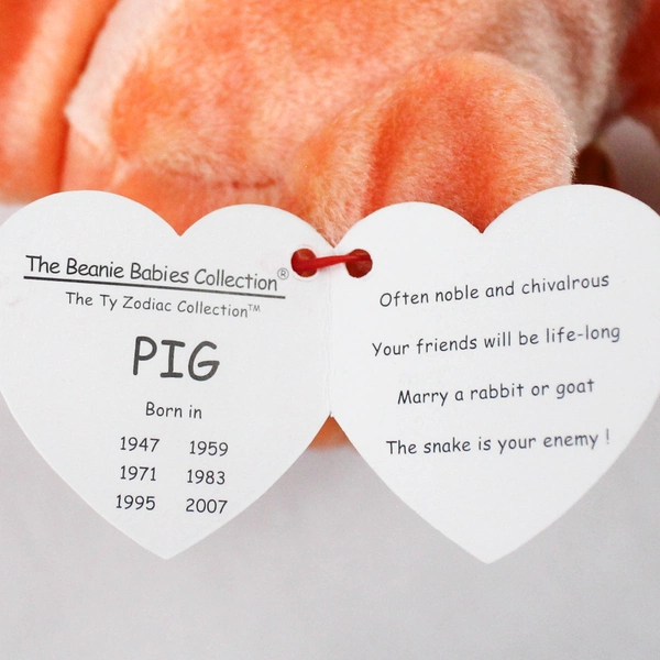 2000 Ty Beanie Babies Zodiac Collection Pig with Tags Plush Toy