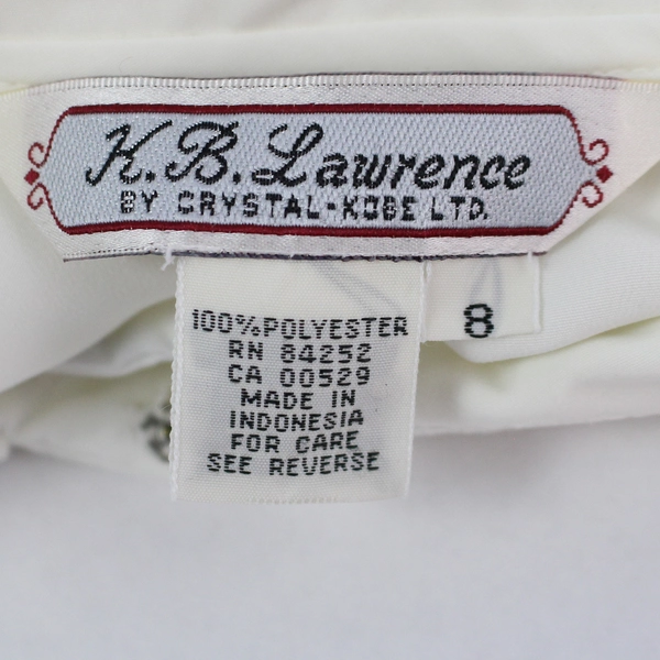 K.B. Lawrence Women's White Embroidered Blouse Size 8 - Vintage Lightweight Top