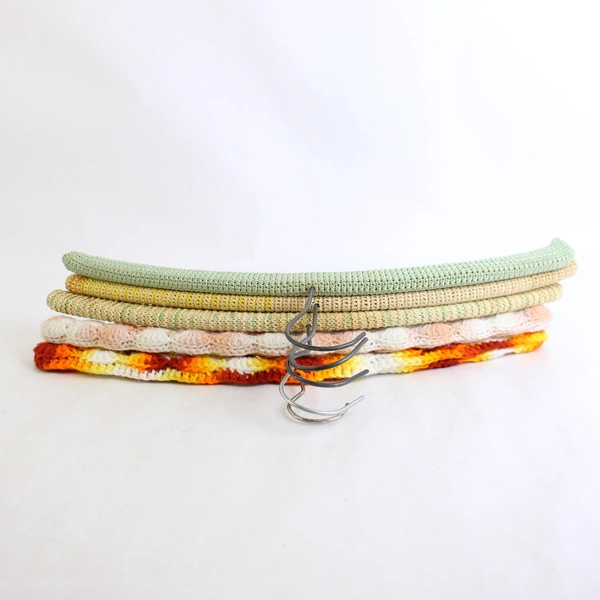 Lot of 4 Hand Crocheted Clothes Hangers in Various Colors