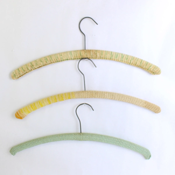 Lot of 4 Hand Crocheted Clothes Hangers in Various Colors