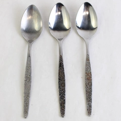 Vintage Interpur Jardinera Flower Daisy Stainless Steel Flatware 3 Pc Set Japan