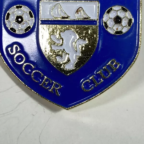 Lot of 2 Lake Oswego Soccer Club Enamel Pins - Shield Design, Good Condition