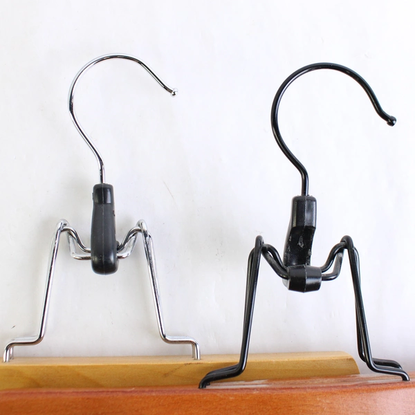 Lot of 5 Brown Wooden Clamp Hangers for Slacks and Skirts