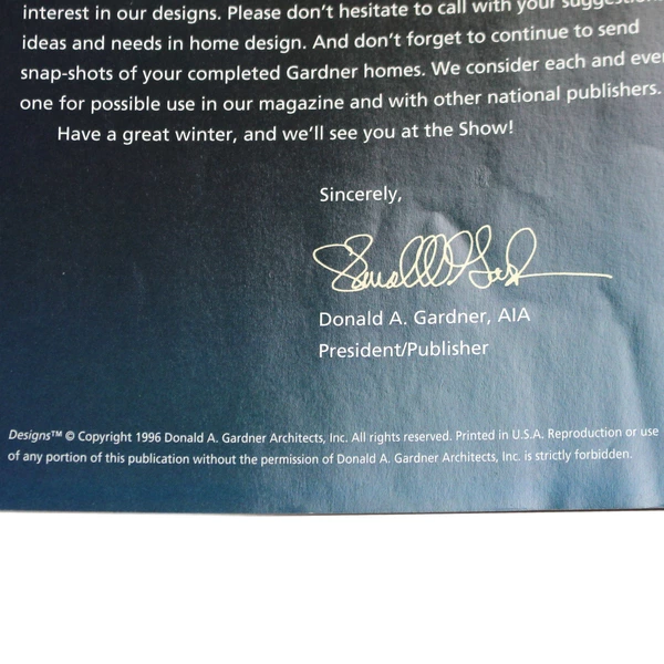 Lot of 3 Vintage Donald A. Gardner Designs Magazines Spring/Fall/Winter 1996