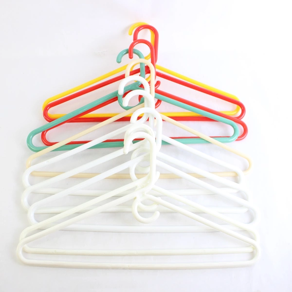Lot of 10 Plastic Clothes Hangers Various Colors Closet Organization