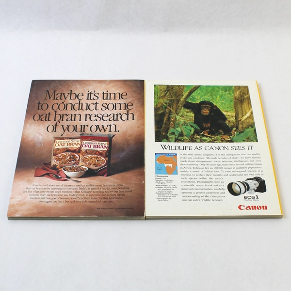 Lot of 2 Vintage 1990 National Geographic Magazines - January & February