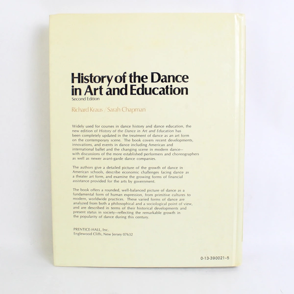 History of the Dance in Art and Education 2nd Ed Richard Kraus Sarah Chapman