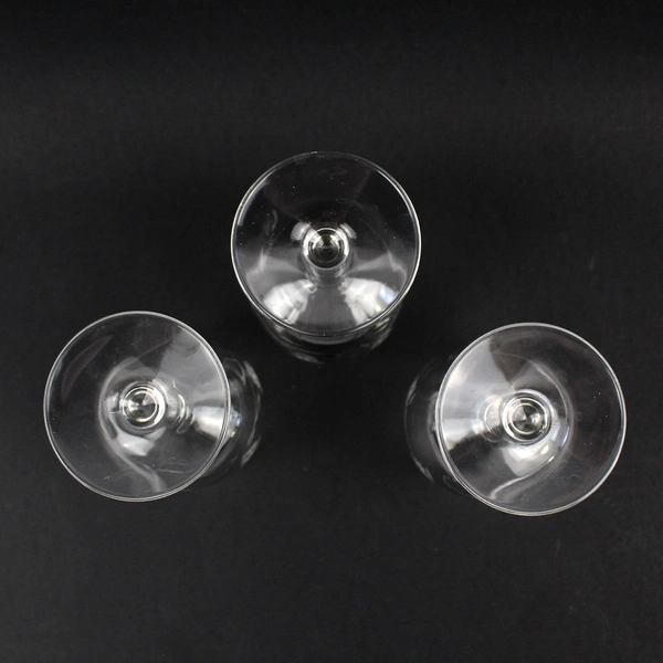 Set of 3 Vintage Javit Rain Pattern Etched Glass Water Goblets