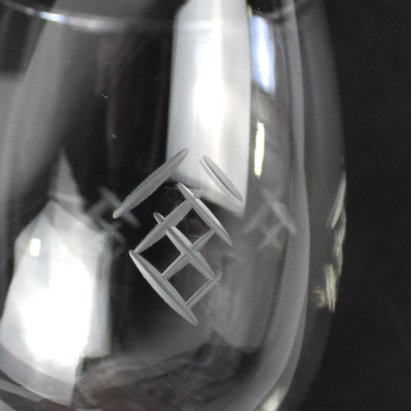 Set of 3 Vintage Javit Rain Pattern Etched Glass Water Goblets