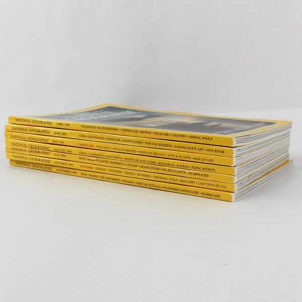 Lot of 7 Vintage 1999 National Geographic Magazines Jan Apr-July Oct Nov