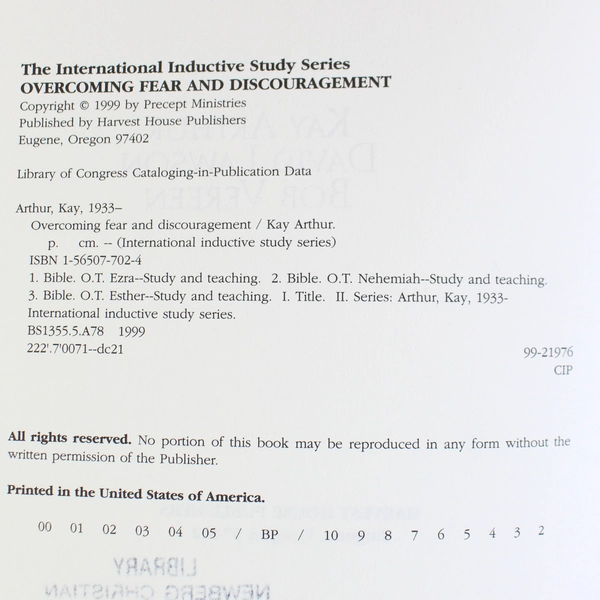 Overcoming Fear & Discouragement Kay Arthur David Lawson Bob Vereen 1999 PB