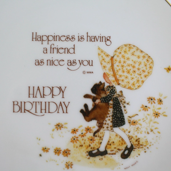 1975 Lasting Memories Holly Hobbie Collector Plate  Friend's Birthday