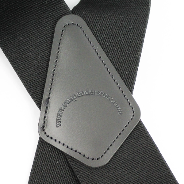 SuspenderStore Men's Black 54" Pin Clip Suspenders