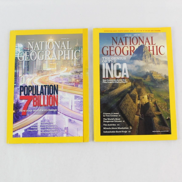 Lot of 2 National Geographic Magazines Jan & Apr 2011 - Collectible Issues