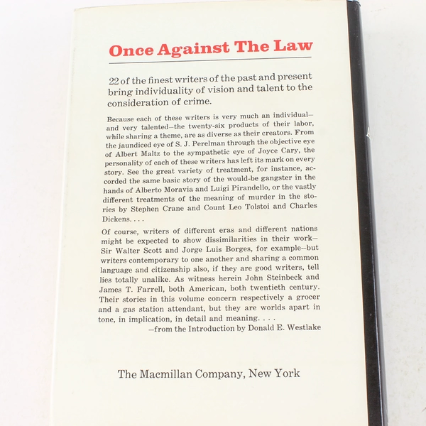 Once Against the Law by Donald E. Westlake 1968 Hardcover First Edition