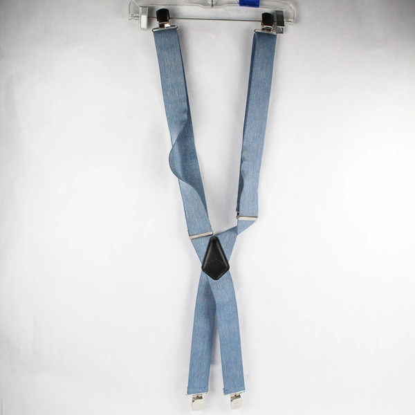Lot of 2 SuspenderStore Men's Blue and Beige 54" Pin Clip Suspenders