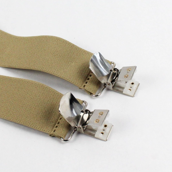 SuspenderStore Men's Beige 54" Pin Clip Suspenders