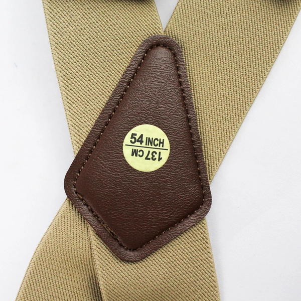 SuspenderStore Men's Beige 54" Pin Clip Suspenders