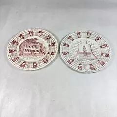 Lot of 2 Vintage Royal Staffordshire Zodiac Plates 1964 1966 Red Decor