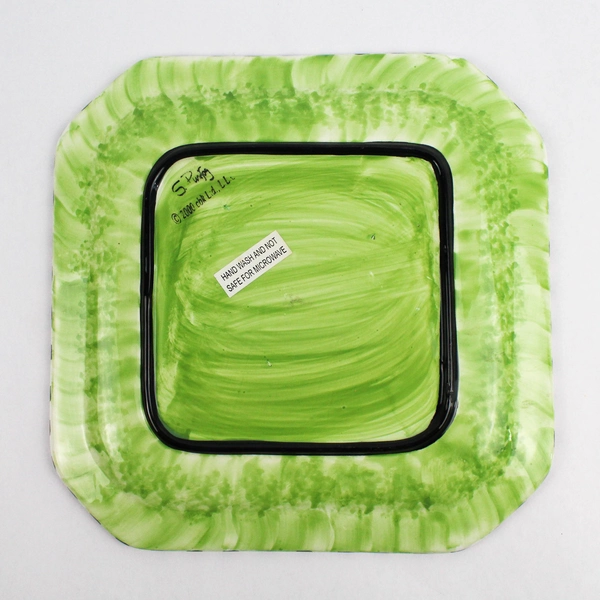 2000 CBK Ltd S. Purifog Hand-Painted Eggplant Asparagus Plate 10.5"