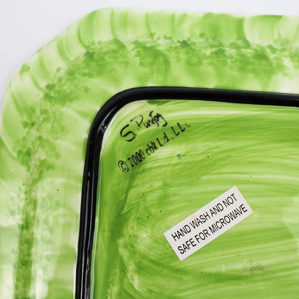 2000 CBK Ltd S. Purifog Hand-Painted Eggplant Asparagus Plate 10.5"