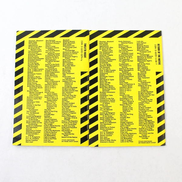 Lot of 2 Cliffs Notes: Shakespeare's 12th Night & Hardy's Return of the Native