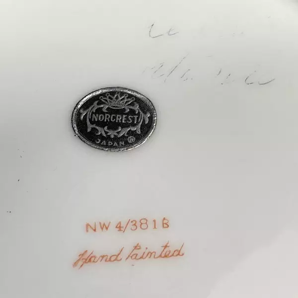 Hand Painted Norcrest China Floral Plate 8" Reticulated Rim No 4/3818