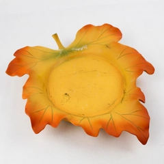 Partylite Whispering Leaf 3 Wick Ceramic Candle Holder P7593 Large Autumn Orange