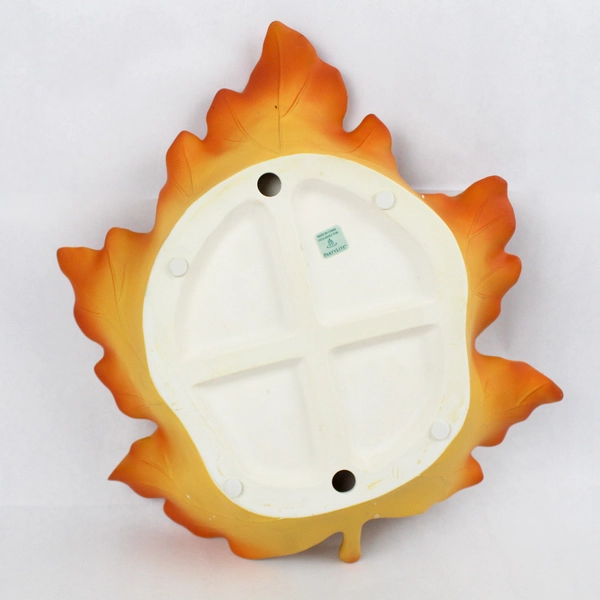 Partylite Whispering Leaf 3 Wick Ceramic Candle Holder P7593 Large Autumn Orange