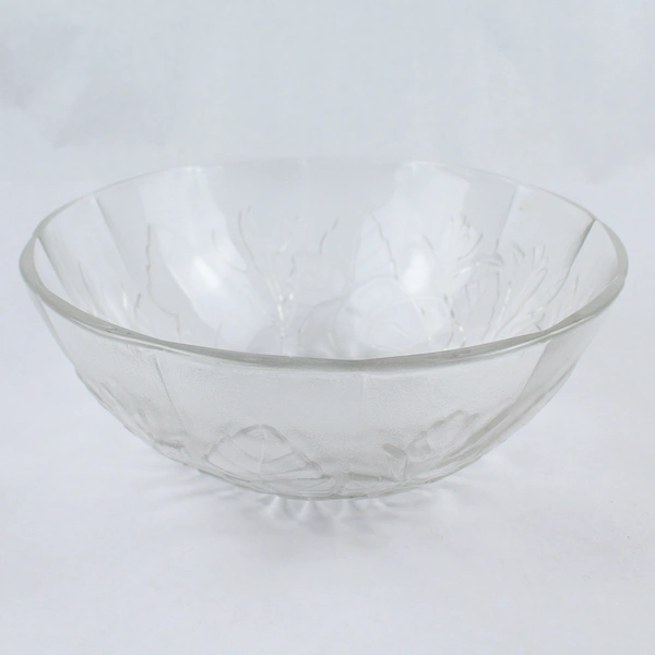 Lot of 2 Vintage Indonesia Pasari Glass Rose Bowls Scalloped & Straight